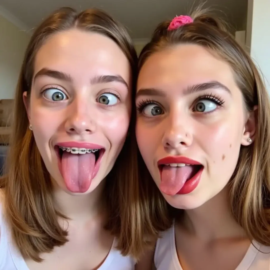Casual Fun with a Quirky Ahegao Gesture
