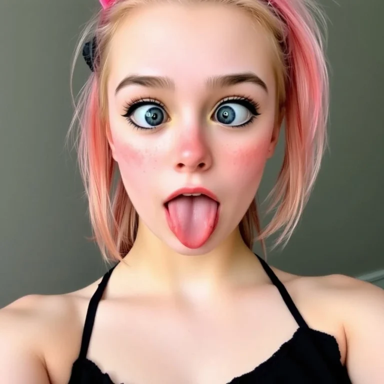 Casual Playfulness with Ahegao Look
