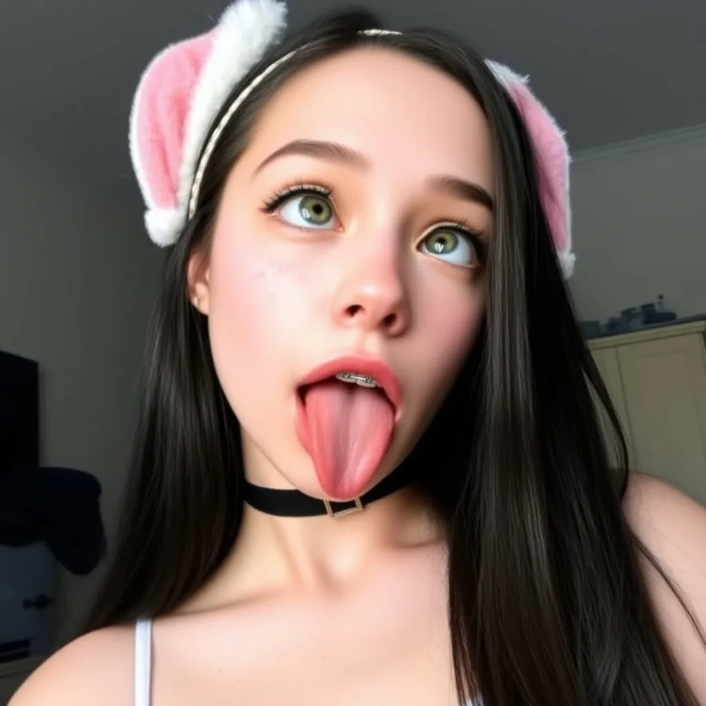 Charming Ahegao Face with a Tongue Out Twist