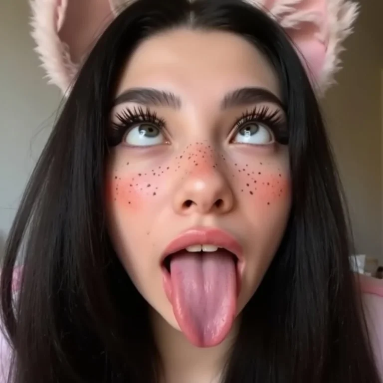 Close-Up Portrait of Ahegao
