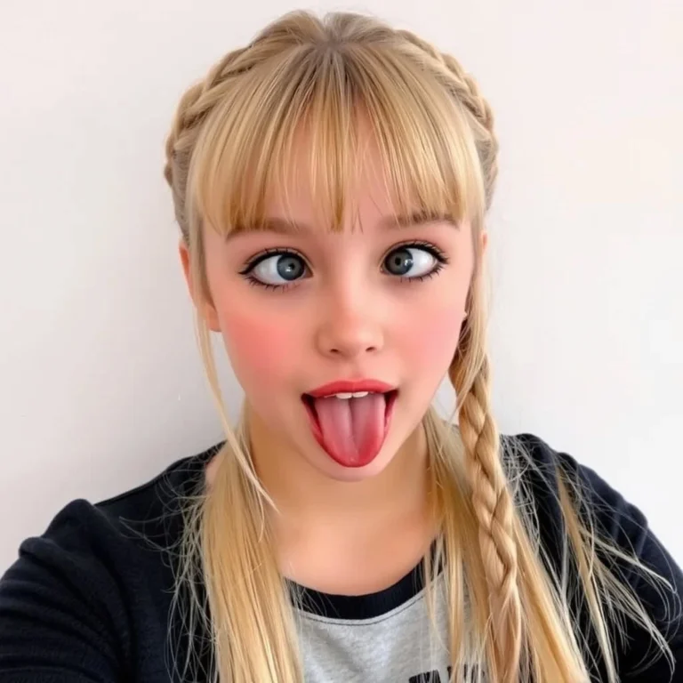 Expressive Girl Showing a Playful Side