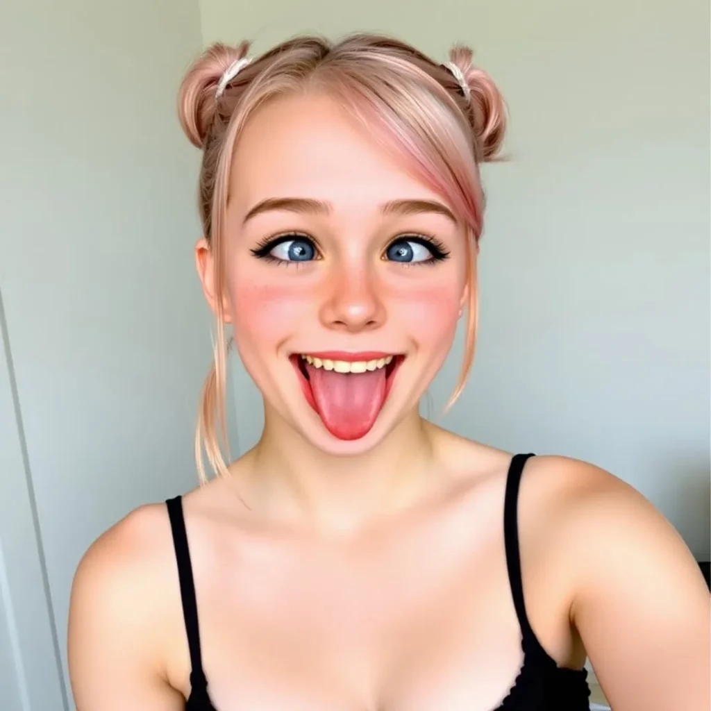 Joyful Ahegao Moment Captured in a Playful Look