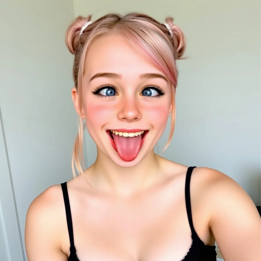 Joyful Ahegao Moment Captured in a Playful Look