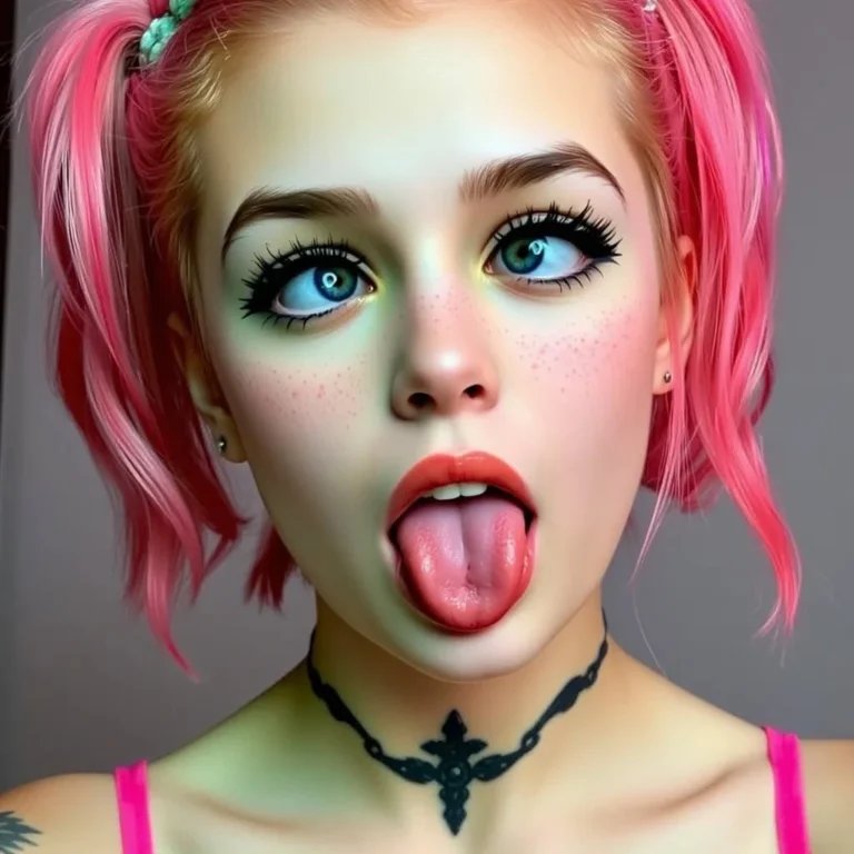 Unforgettable Pose with a Playful Ahegao