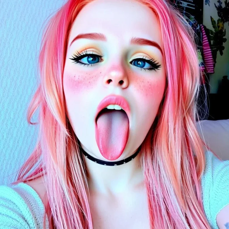 Whimsical Ahegao Captured in a Playful Pose